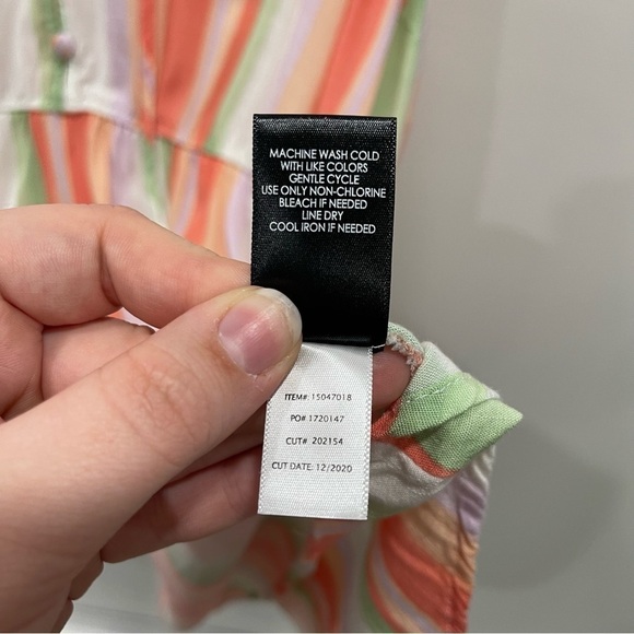 Torrid Tiered Tank Top Colorful Stripe Button Front Size 5X - Picture 7 of 9